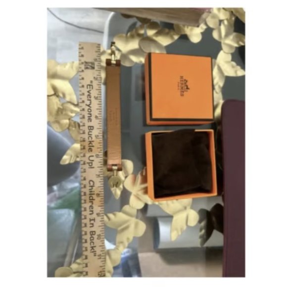 HERMÈS Lancelot Palladium Bracelet w/ Leather Strap. 7.5” - Excellent Condition. - Picture 9 of 9